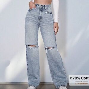 Stylish Blue Distressed Women Jeans